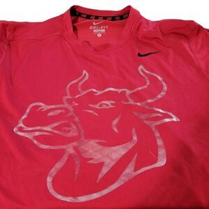 Nike Dri Fit Bulls Sortsleeve Red And Black Shirt Size Large